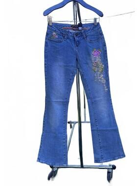 Y2K ZD Low Rise Bootcut Jeans With Floral Embroidery Details Size 3